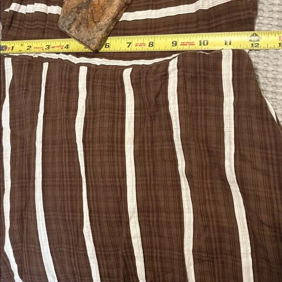 Elegant Brown White Striped Sleeveless Come Sail Away Maxi Sun Dress - Picture 6 of 8